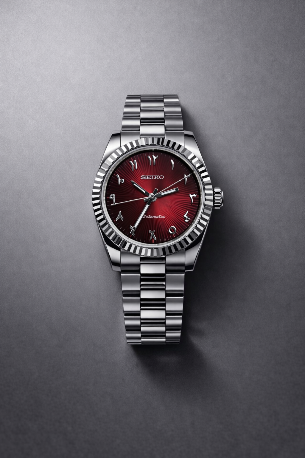 Seiko Mod Cherry Red Dial With Arabic Numerals