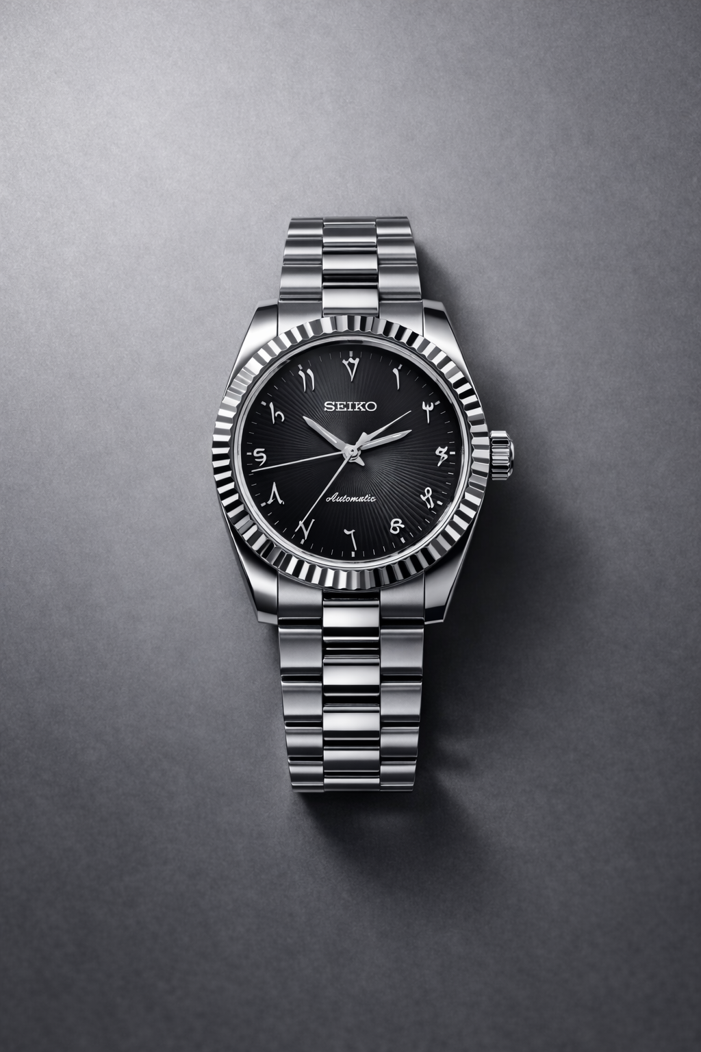 Seiko Mod Grey dial with Arabic numerals