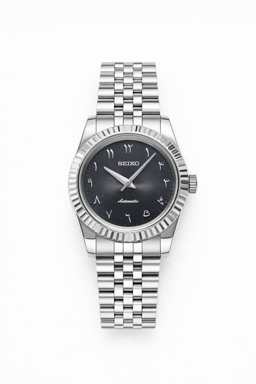 Seiko Mod Grey dial with Arabic numerals